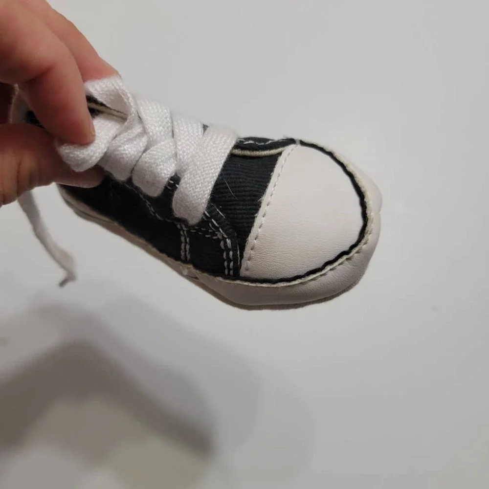 Converse Unisex Baby Crib First Star Hi Sneaker Shoes Black 8J231 Lace Up 3 M‎